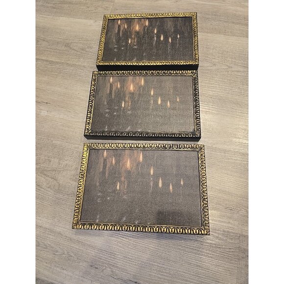Ashland Lot 3 Midnight moon Framed Halloween Spooky Candles DECOR Haunted NEW - Picture 6 of 8
